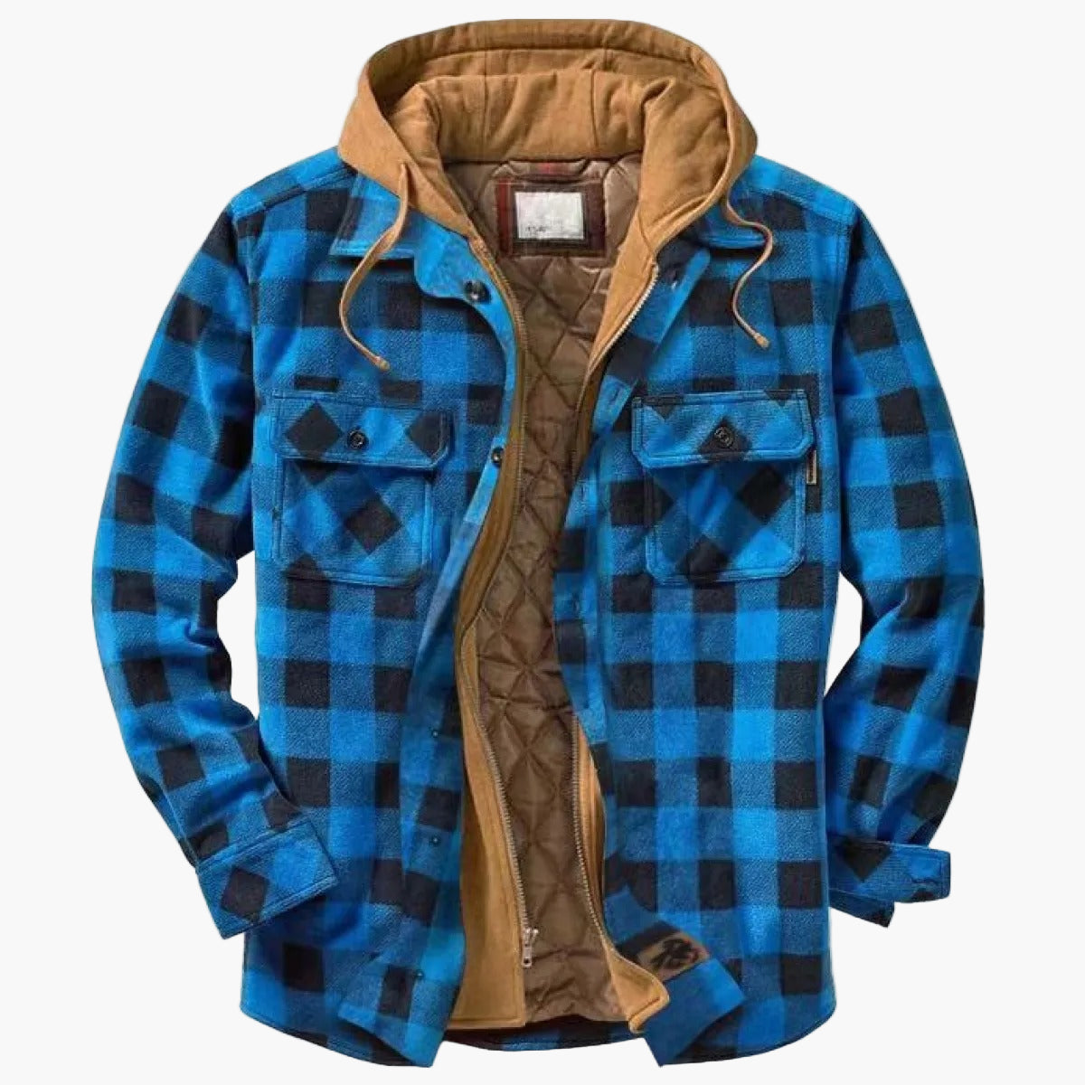Herrjacka Flanellrutig Hoodie Vår & Höst Urban Stil