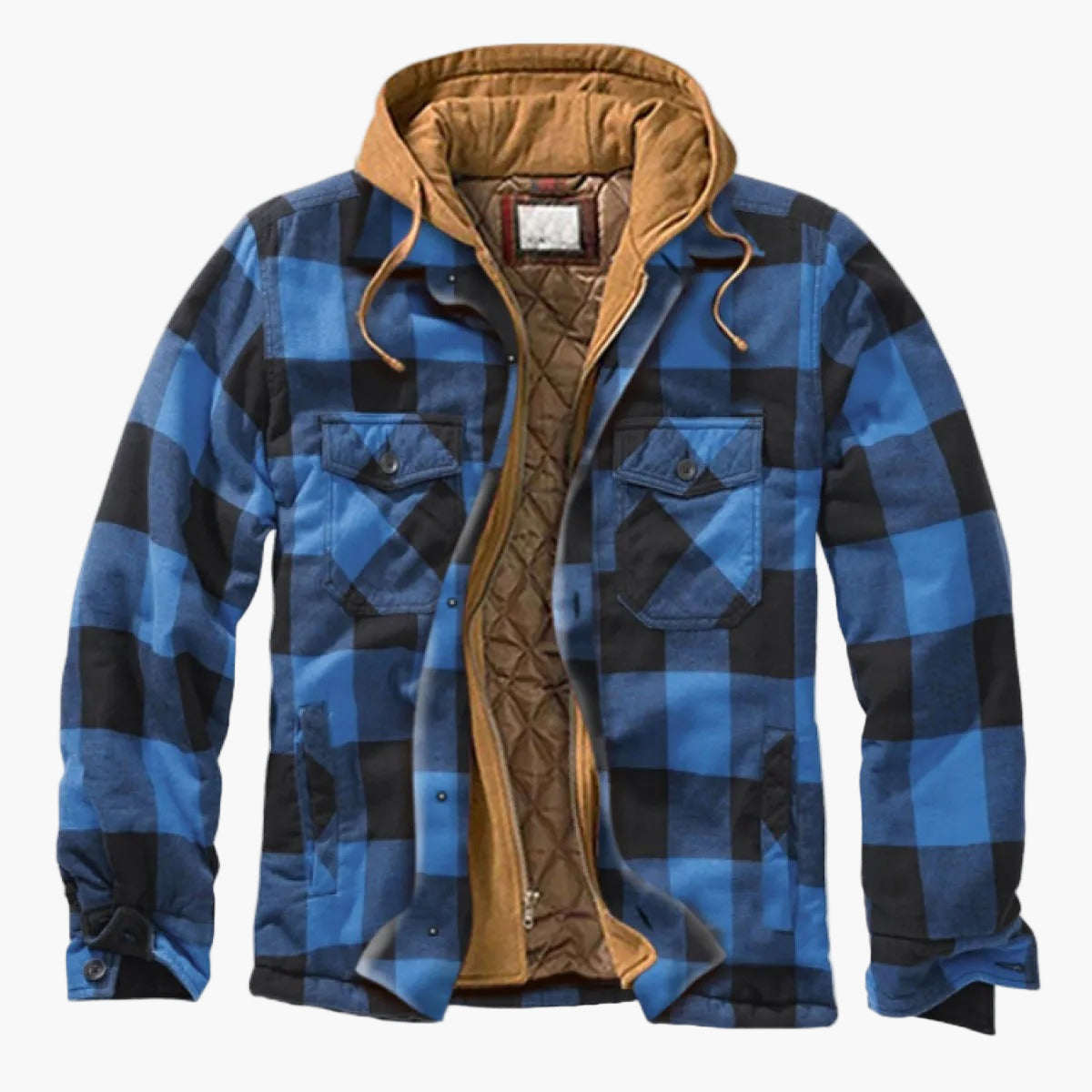 Herrjacka Flanellrutig Hoodie Vår & Höst Urban Stil