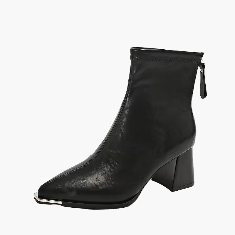 Damers eleganta ankelboots med blockklack – Perfekt för höst och vinter