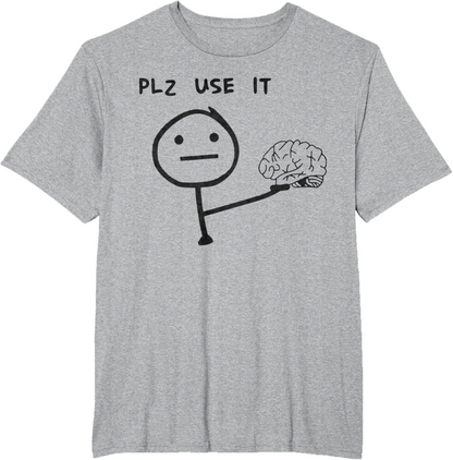 Herr T-shirt med rolig meme-tryck – Plz Use It – Avslappnad stil för vardagsbruk