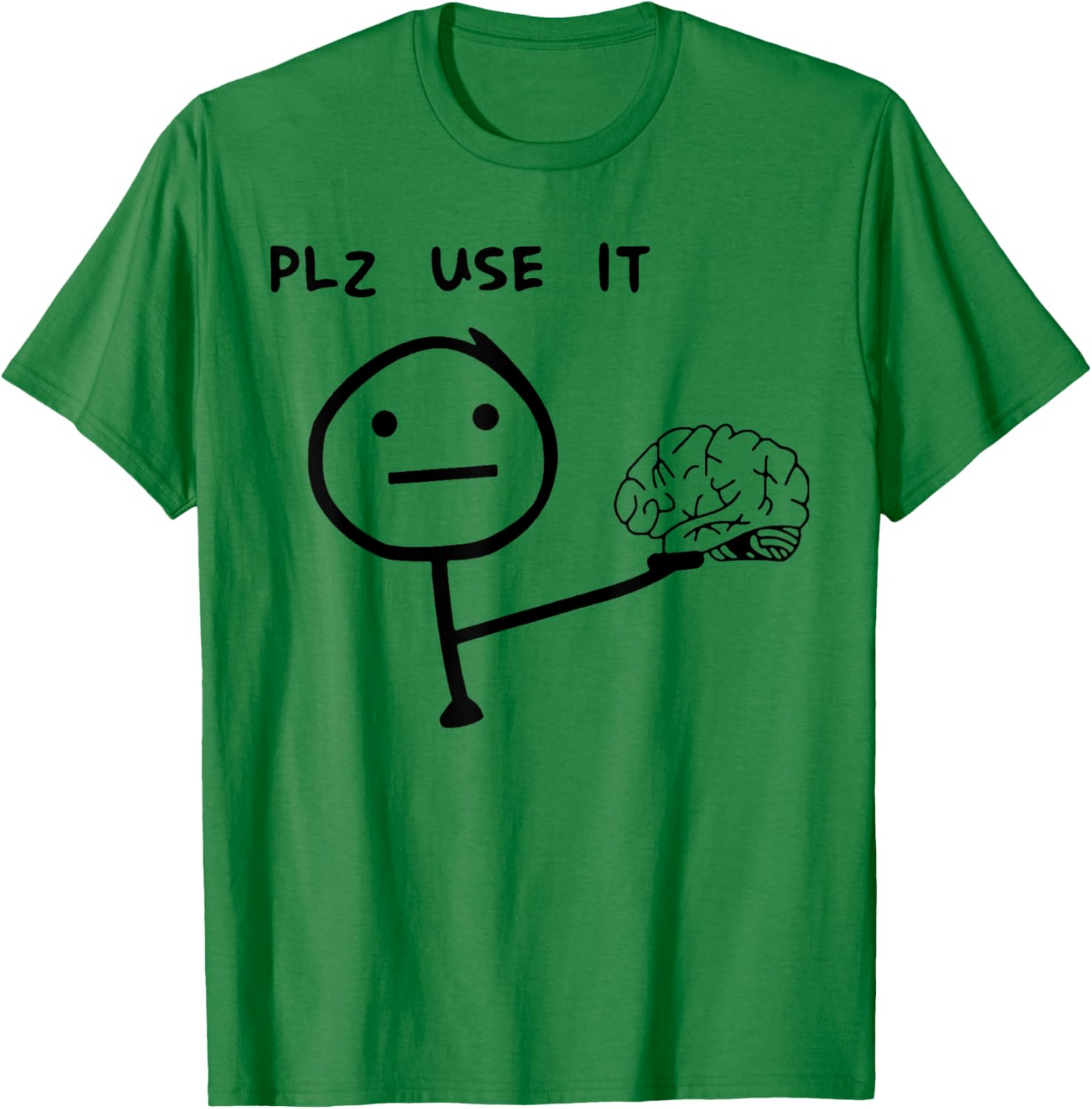 Herr T-shirt med rolig meme-tryck – Plz Use It – Avslappnad stil för vardagsbruk
