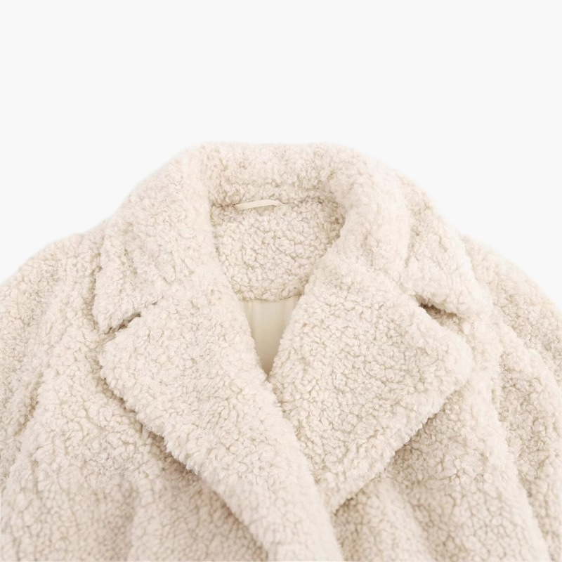 Dam Teddyjacka Oversized Vintermode Vardaglig Stil