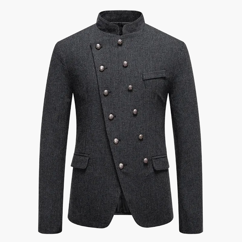 Herr Kavaj Modern Asymmetrisk Dubbelknäppt Stil för Fest och Formella Tillfällen