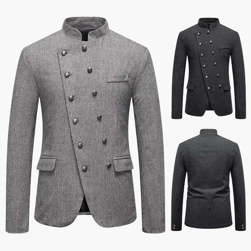 Herr Kavaj Modern Asymmetrisk Dubbelknäppt Stil för Fest och Formella Tillfällen