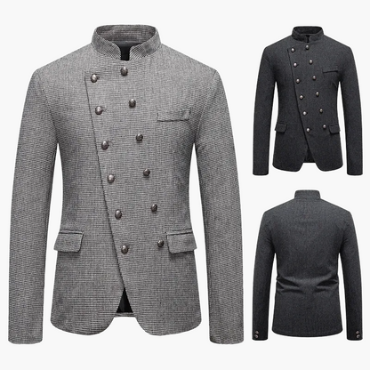 Herr Kavaj Modern Asymmetrisk Dubbelknäppt Stil för Fest och Formella Tillfällen