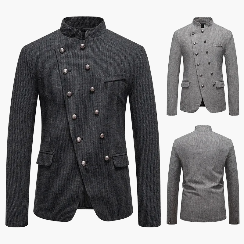 Herr Kavaj Modern Asymmetrisk Dubbelknäppt Stil för Fest och Formella Tillfällen