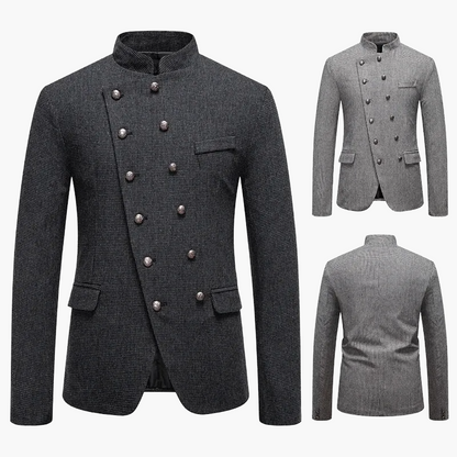 Herr Kavaj Modern Asymmetrisk Dubbelknäppt Stil för Fest och Formella Tillfällen
