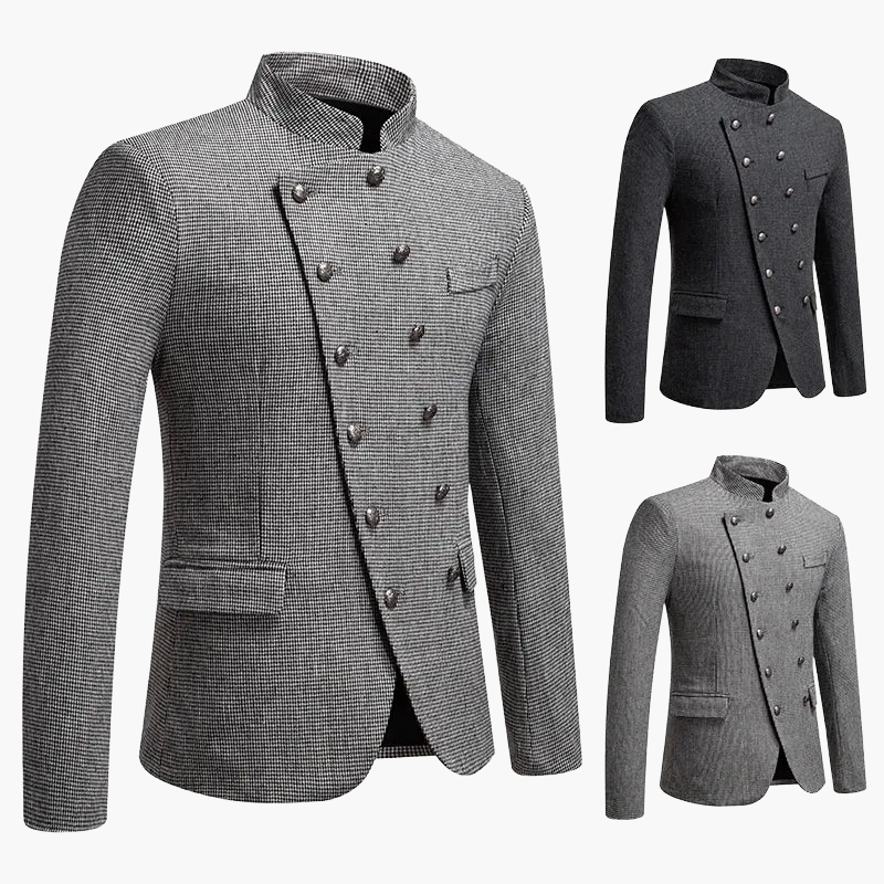 Herr Kavaj Modern Asymmetrisk Dubbelknäppt Stil för Fest och Formella Tillfällen