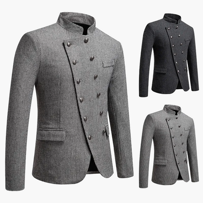 Herr Kavaj Modern Asymmetrisk Dubbelknäppt Stil för Fest och Formella Tillfällen