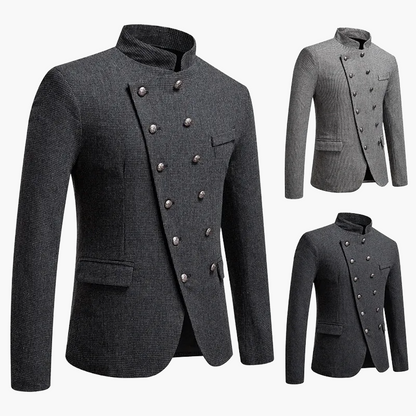 Herr Kavaj Modern Asymmetrisk Dubbelknäppt Stil för Fest och Formella Tillfällen