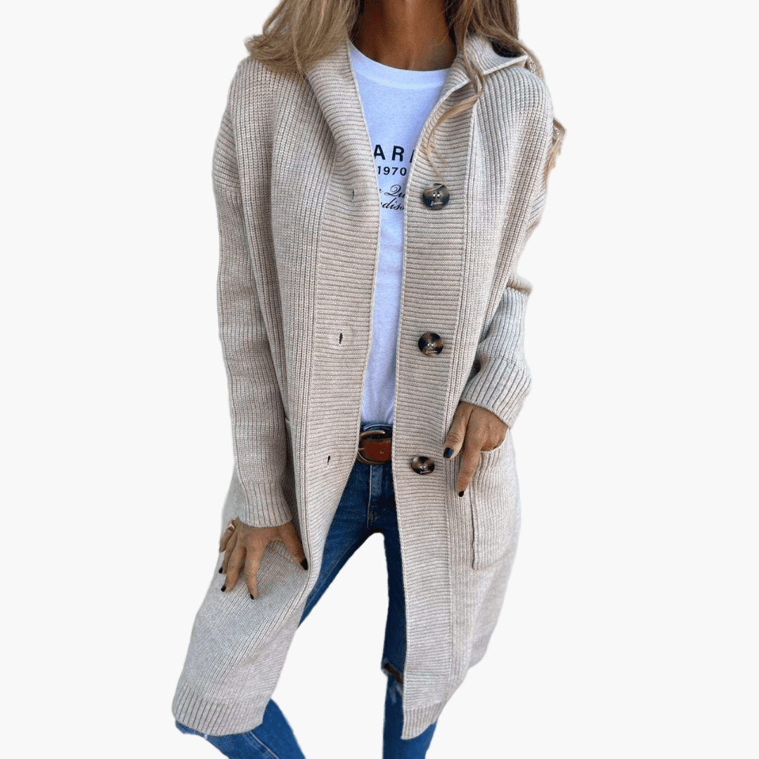 Damers lång cardigan – Elegant vardagskofta för lager-på-lager och stilfull komfort
