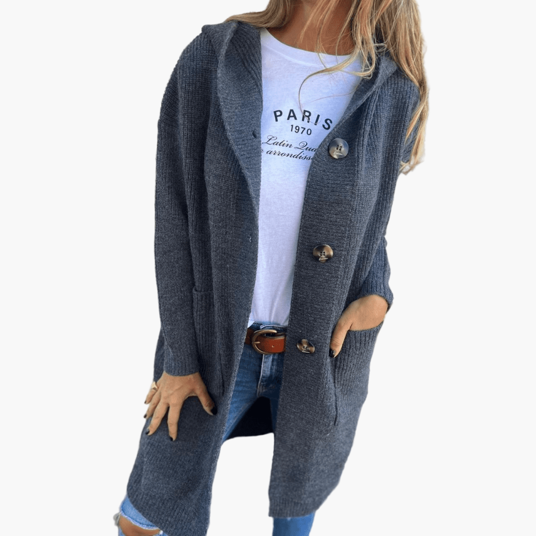 Damers lång cardigan – Elegant vardagskofta för lager-på-lager och stilfull komfort