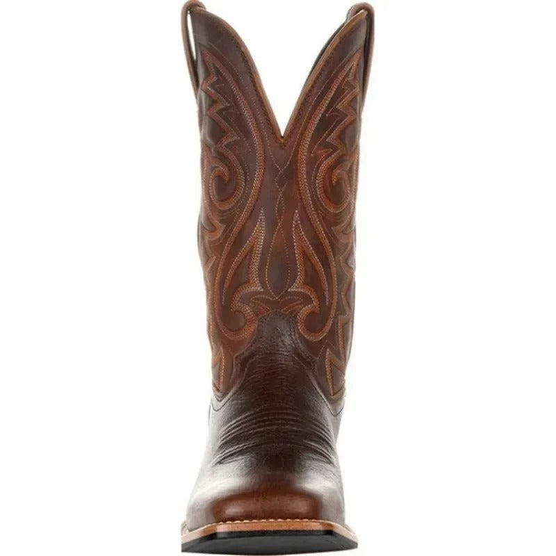 Herr Western cowboyboots – Stilrena och robusta PU-konstläderkängor för vardag & fest