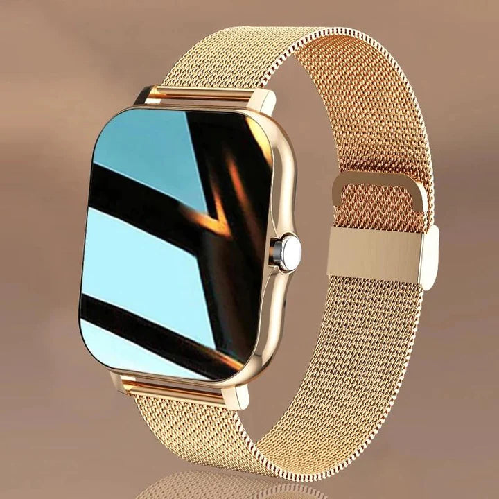 Dam Smartwatch med Hälsomonitorering, Fitness & Sociala Meddelanden – Elegant Stil för Aktiva Kvinnor
