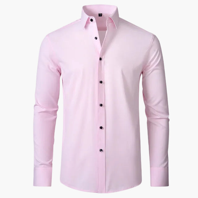 Herrskjorta – Elegant Slim Fit Business och Casual Skjorta med Lång Ärmar