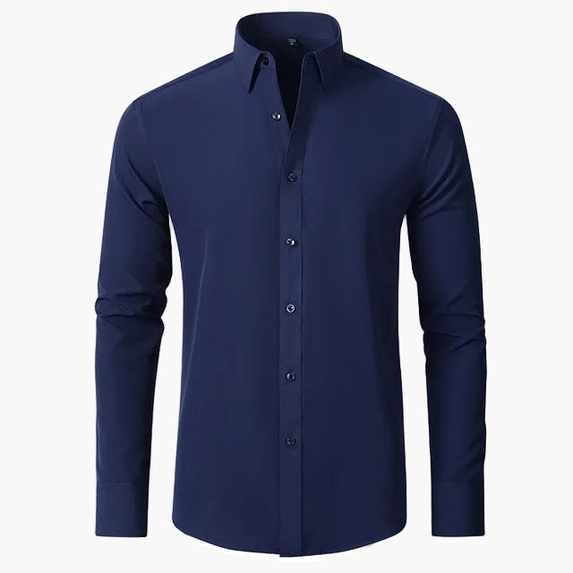 Herrskjorta – Elegant Slim Fit Business och Casual Skjorta med Lång Ärmar