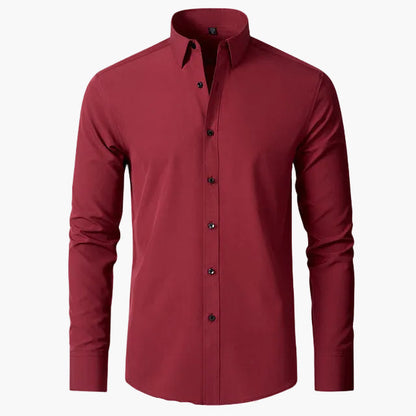 Herrskjorta – Elegant Slim Fit Business och Casual Skjorta med Lång Ärmar