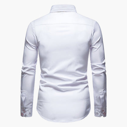 Herrskjorta – Slim Fit, Elegant Långärmad för Fest och Vardag