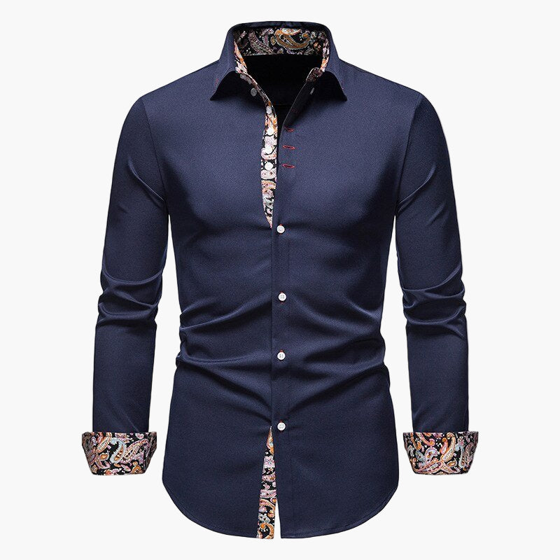 Herrskjorta – Slim Fit, Elegant Långärmad för Fest och Vardag