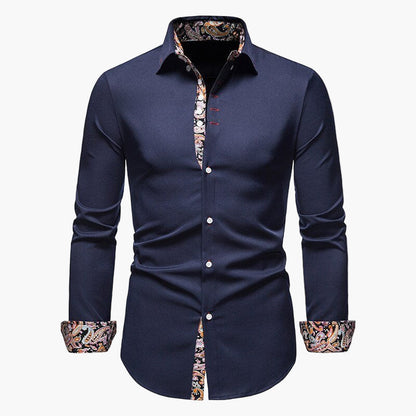 Herrskjorta – Slim Fit, Elegant Långärmad för Fest och Vardag