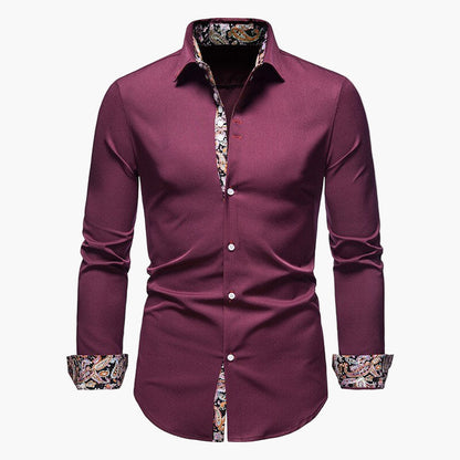 Herrskjorta – Slim Fit, Elegant Långärmad för Fest och Vardag