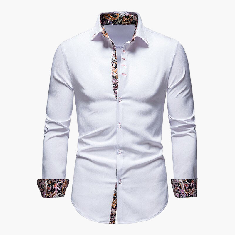 Herrskjorta – Slim Fit, Elegant Långärmad för Fest och Vardag