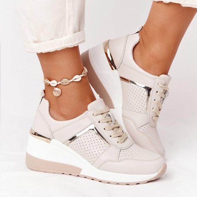 Dam Sneakers med kilklack – Ortopediska och Stilrena Vardags- och Promenadskor
