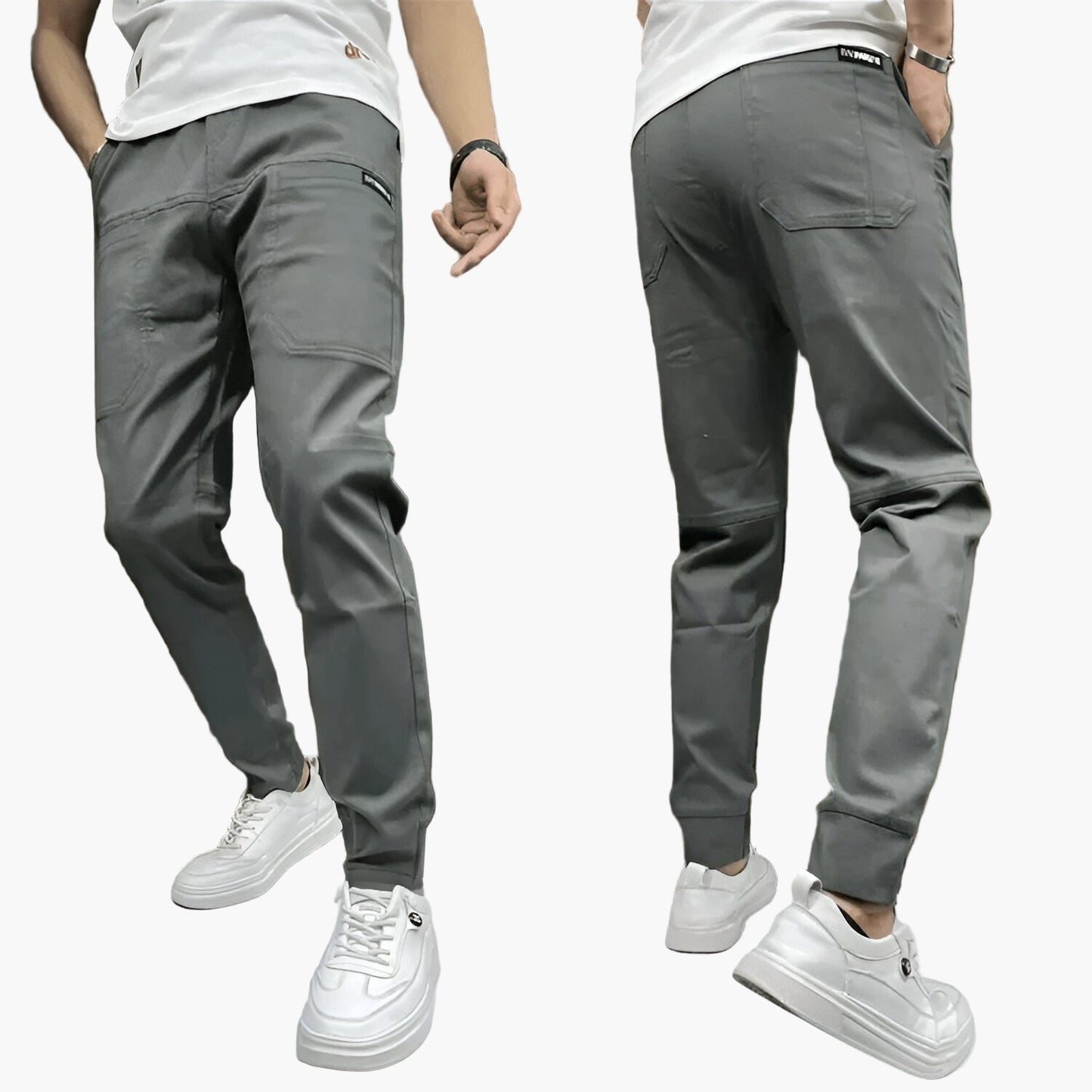 Herr Stretchiga Cargo Byxor – Avslappnad & Modern Stil för Alla Tillfällen