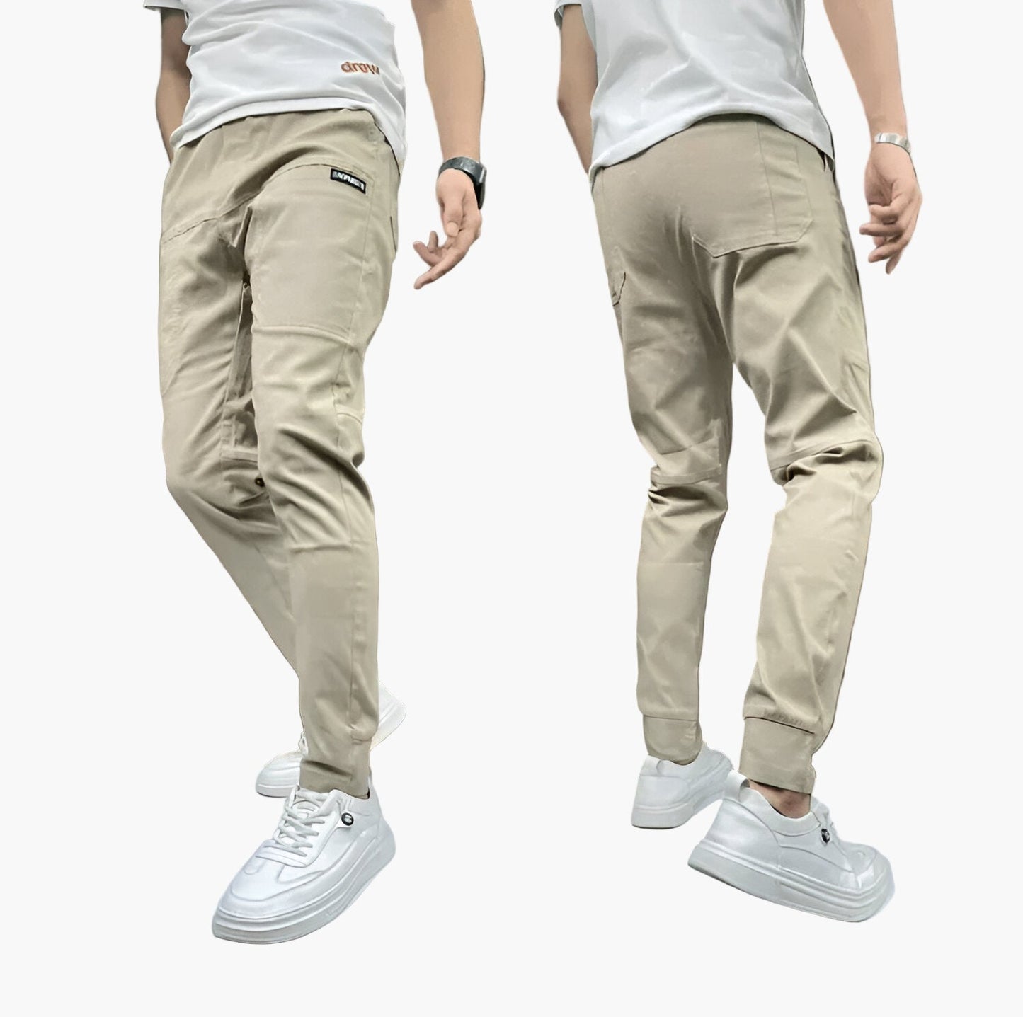 Herr Stretchiga Cargo Byxor – Trendig och Bekväm Vardagsstil