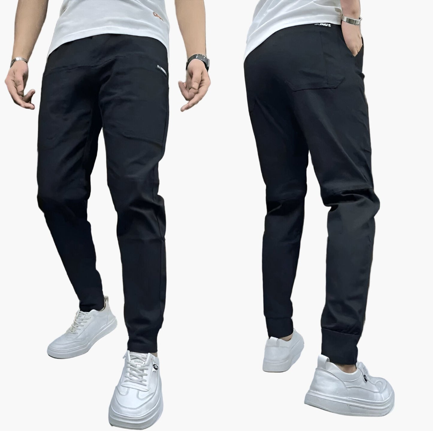 Herr Stretchiga Cargo Byxor – Avslappnad & Modern Stil för Alla Tillfällen