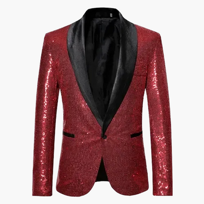Herr Paljettkavaj Fest Blazer Slim Fit Partykläder