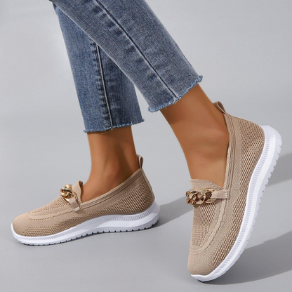 Dam Sneakers med Kedjedetalj – Bekväma och Stilrena Loafers för Vardagsbruk