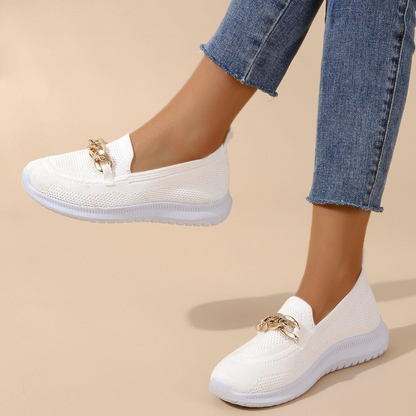 Dam Sneakers med Kedjedetalj – Bekväma och Stilrena Loafers för Vardagsbruk