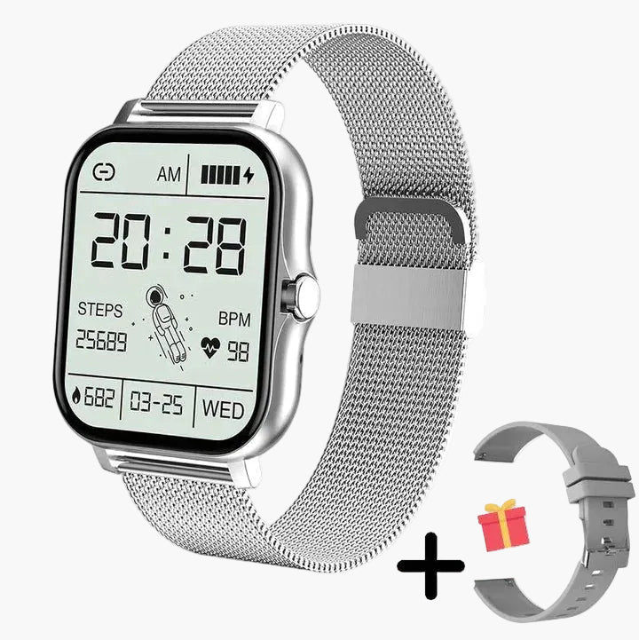 Dam Smartwatch med Hälsomonitorering, Fitness & Sociala Meddelanden – Elegant Stil för Aktiva Kvinnor