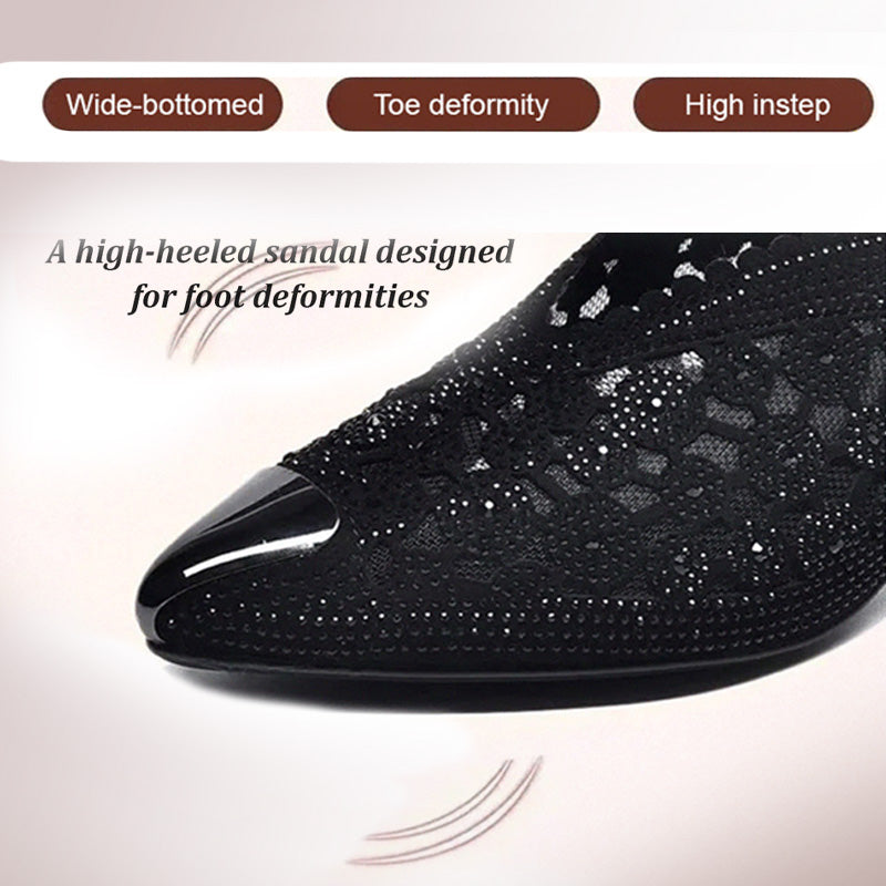 Damers ortopediska eleganta pumps med låg klack och glamorös design – Perfekt för komfort hela dagen