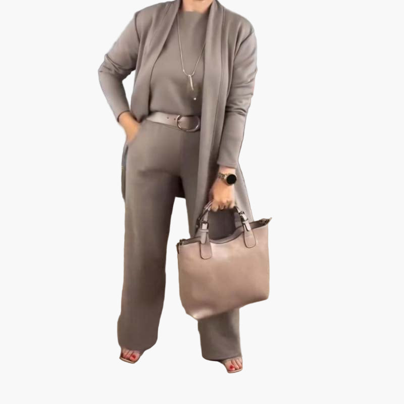 Damers elegant 3-delad set – Stilren och bekväm outfit för vardag och arbete