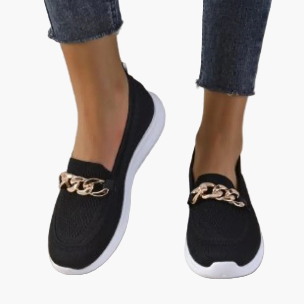 Dam Sneakers med Kedjedetalj – Bekväma och Stilrena Loafers för Vardagsbruk