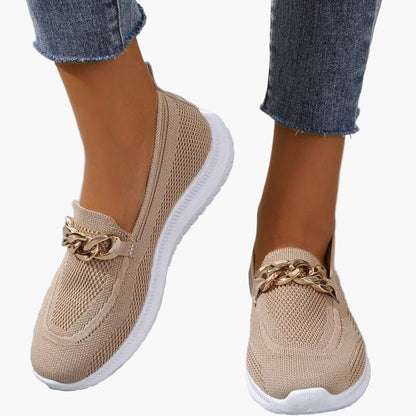 Dam Sneakers med Kedjedetalj – Bekväma och Stilrena Loafers för Vardagsbruk