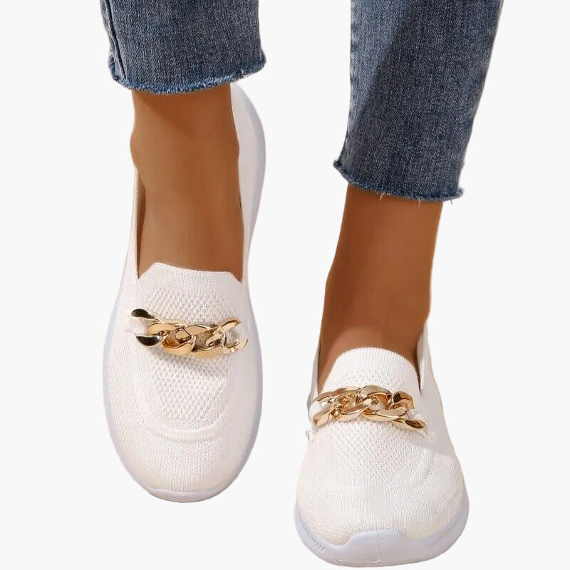 Dam Sneakers med Kedjedetalj – Bekväma och Stilrena Loafers för Vardagsbruk