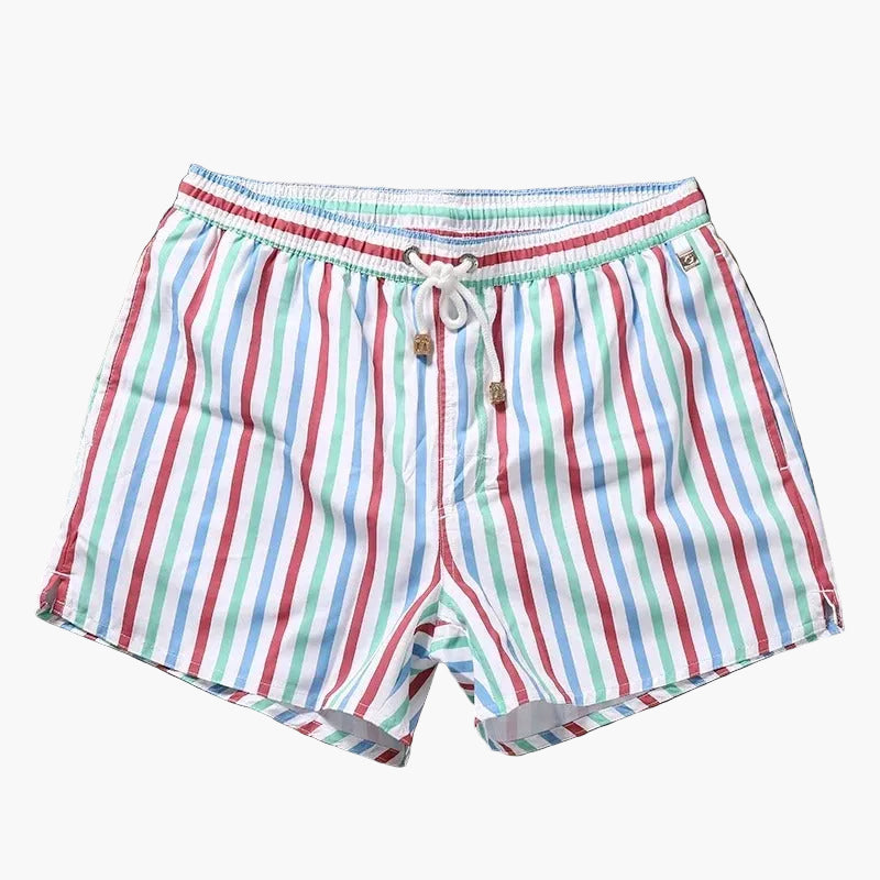 Herr – Randiga badshorts – Klassisk strandstil för sommar och semester