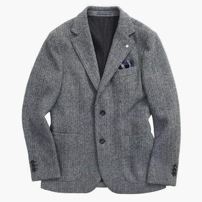 Herrkavaj i klassisk herringbone-mönster för affärs- och fritidsbruk