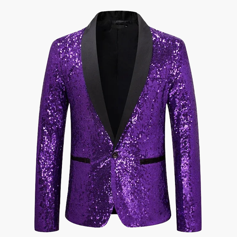 Herr Paljettkavaj Fest Blazer Slim Fit Partykläder