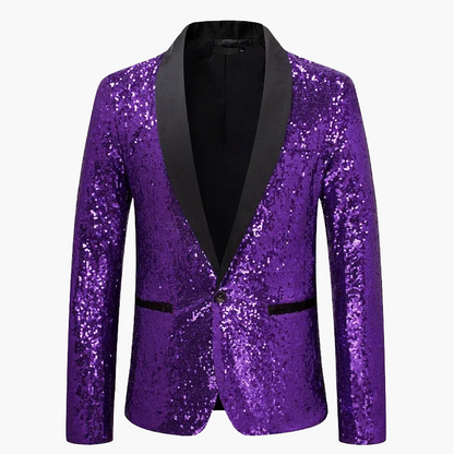 Herr Paljettkavaj Fest Blazer Slim Fit Partykläder