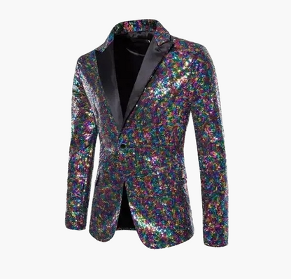 Herr Paljettkavaj Fest Blazer Slim Fit Partykläder